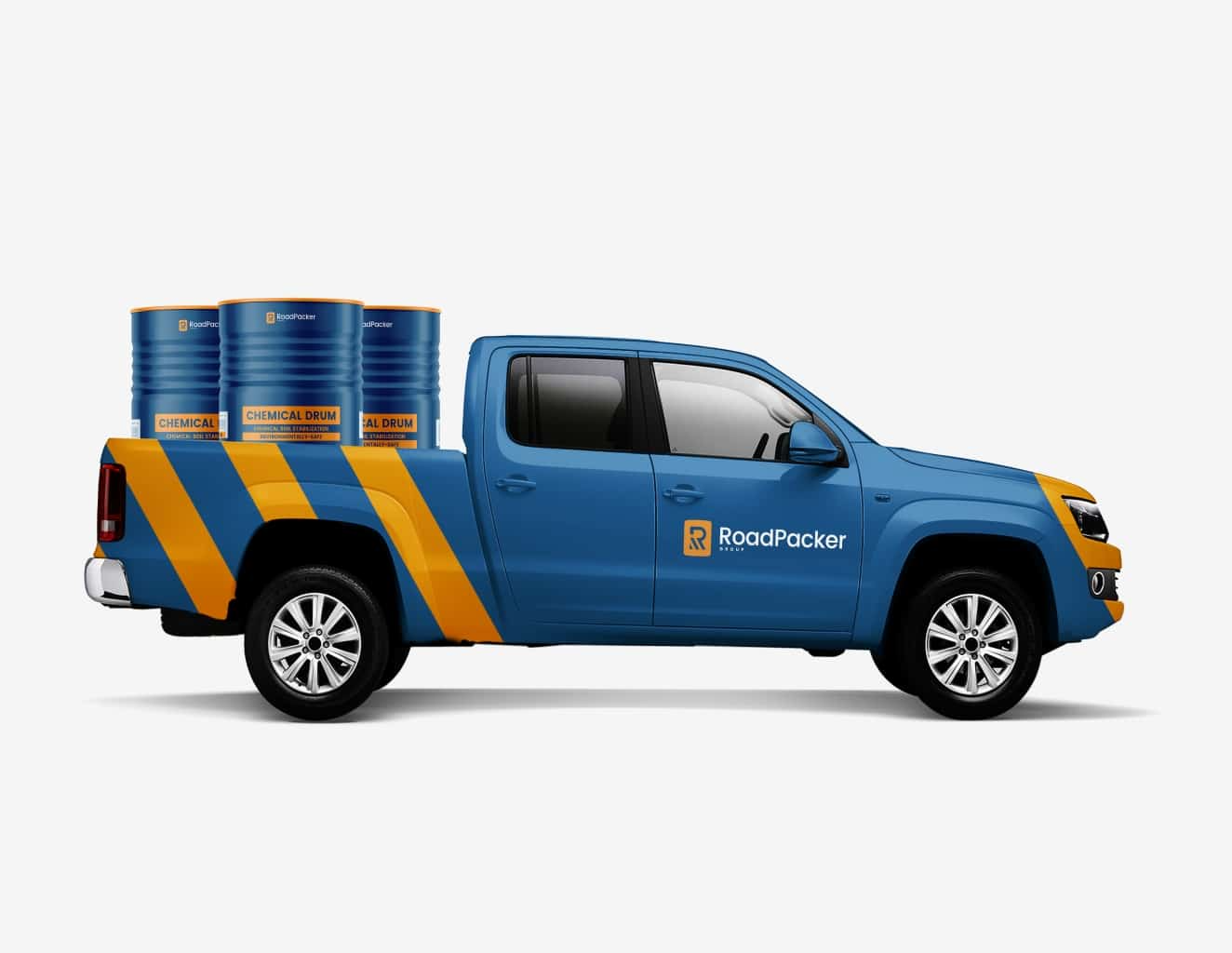 RoadPacker branded vehicle delivering RP Plus to project site